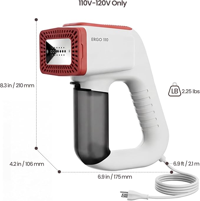 Vacuum Steamer for Clothes, 2000Pa&3600Pa Suction Handheld Clothes Steamer,2 in 1 Portable Travel Steamer for Clothes,Garment Steamer With 122ml Water Tank (for 110-120V) (Pearl White)