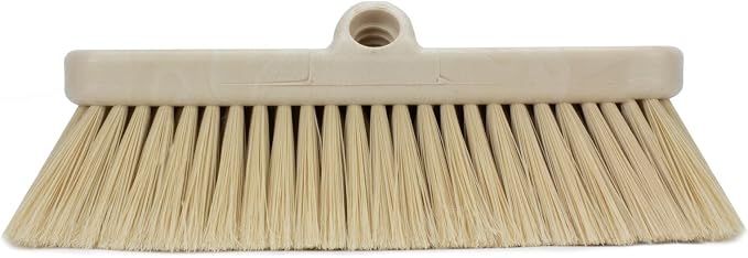 SPARTA 41278EC25 Flo-Thru Plastic Wall Scrub Brush, Equipment Brush With Soft Nylex Bristles For Industrial Kitchens, Hospitals, Commercial Cleaning, 4 Inches, Tan