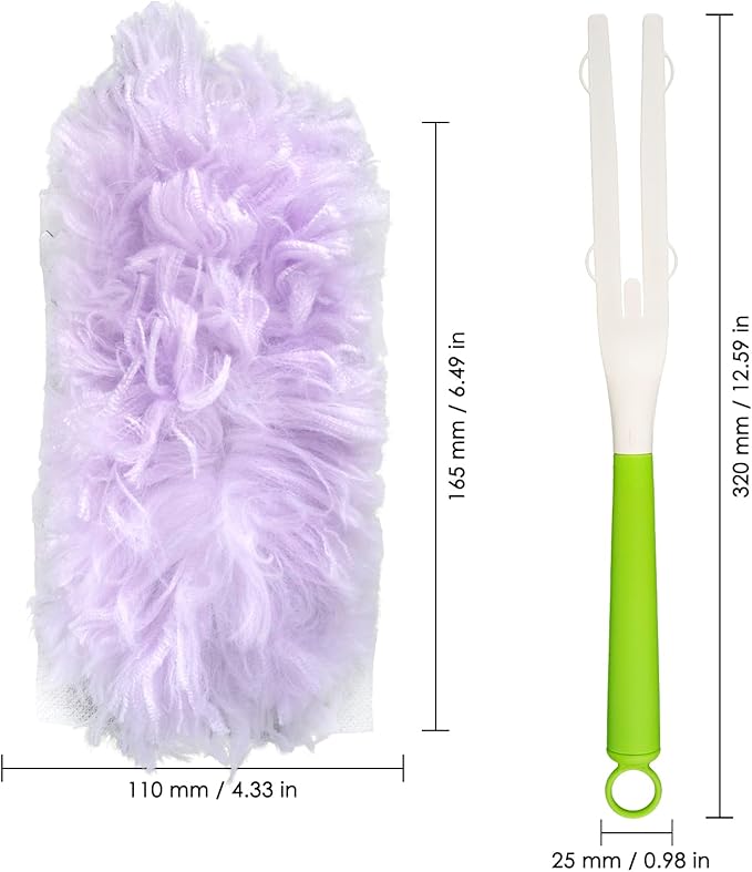 50 Count Feather Duster Refills for Swiffer Dusters Handle, 360 Degree Multi-Surface Duster Refill Kit with 1 Extra Handle, Disposable Dust Removal Brush Heads for Electronics Furniture, Car Interior