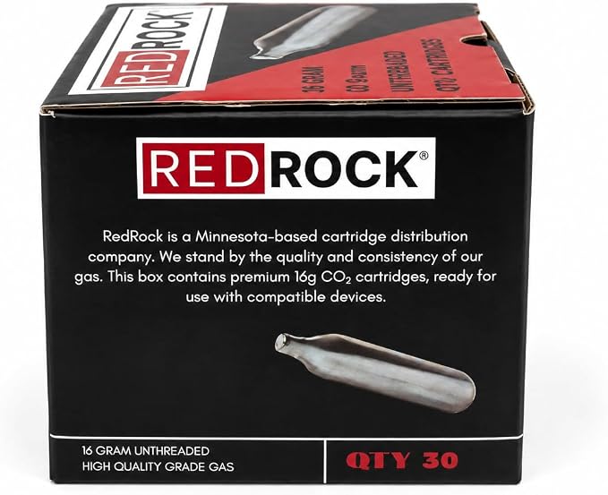 RedRock 16 Gram Unthreaded CO2 Cartridges for Gallo Drain Gun HVAC Drain Line Cleaner Tool (30 Pack)