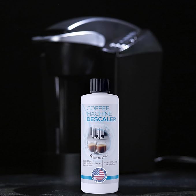 Descaling Solution for Coffee & Espresso Machines - 2 Bottle Pack (4 Uses) - Universally Compatible Descaler Cleaner for Keurig, Breville, Nespresso, Delonghi & All Single Use or Drip Machines