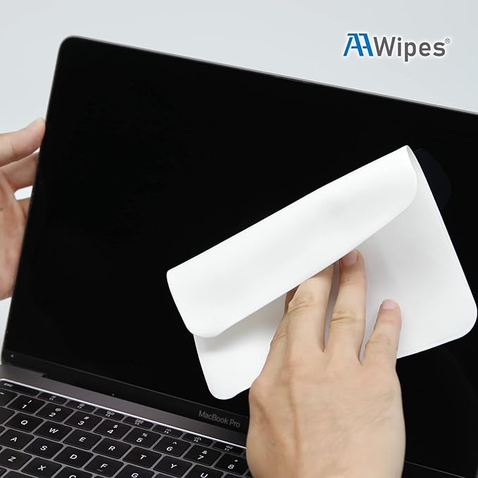 AAwipes Polishing Cloths Double-Layer 5 Packs (6.3" X 6.3", White, 320 GSM) Compatible with Apple iPhone, iPad, MacBook, iWatch, Soft & Nonabrasive Superfine Microfiber Cleaning Cloths (X3602)