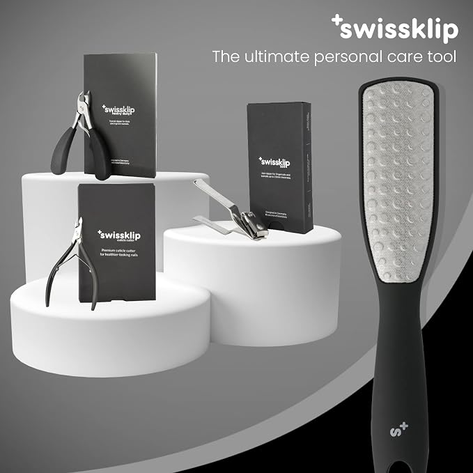 Swissker by Swissklip Foot File Callus Remover for Feet I A Perfect Heel Scraper for Cracked Heels I Luxurious Foot Scraper for Callus Removal and Dead Skin Remover for Feet (1 Pack)