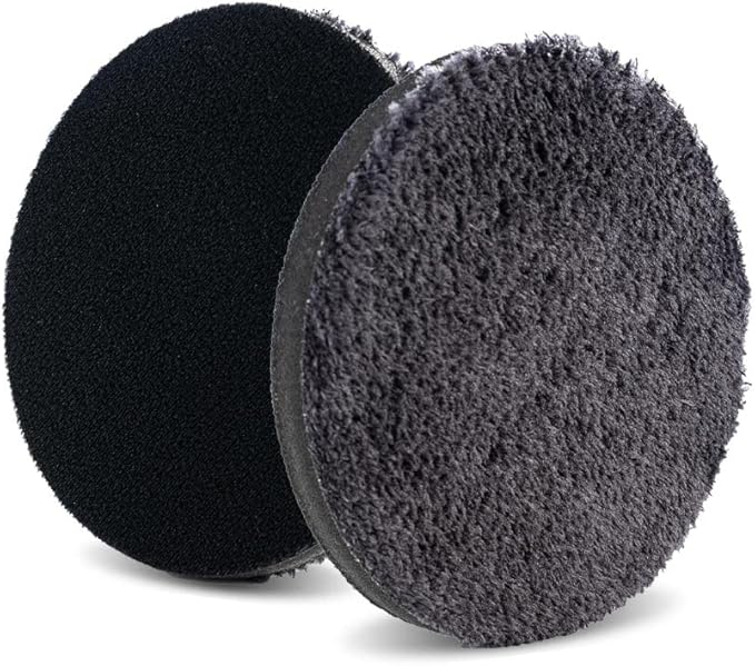 5.25" Black Microfiber/White OSP Microfiber pad kit. (2-Pack). Fits 5" Backing Plate.
