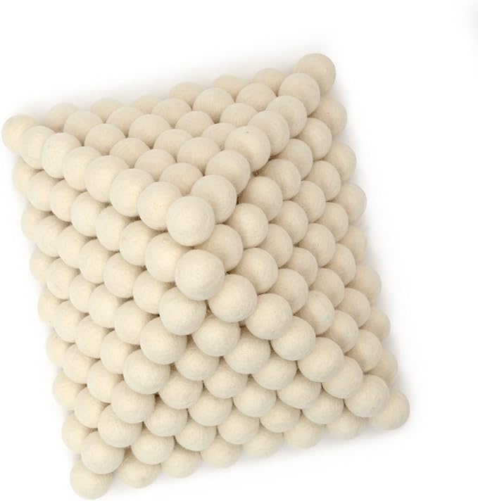 Glaciart One Wool Felt Balls, Felt Ball (240 Pieces) 2.5 Centimeters - 1 Inch, Handmade Felted Pure White Color - Bulk Small Puff for Felting and Garland