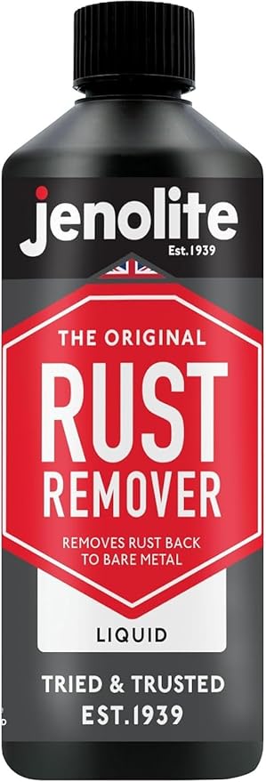 JENOLITE Original Rust Remover for Metal - Fast Acting Liquid - Industrial Strength, Removes Rust Back to Bare Metal - 500ml (16.9 fl oz)