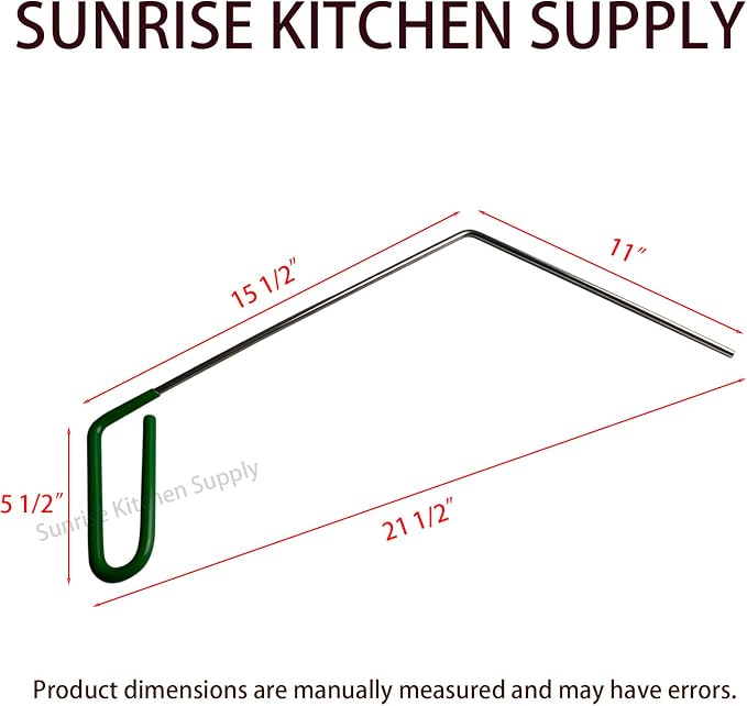 SUNRISE Fryer Brush with Long Handle (Brass, L, Double Brush, and Rubber Handle Cleaning Rod)