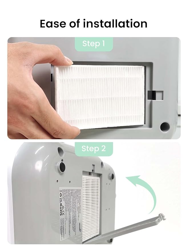GROWNSY 2PCS HEPA Filters Detergent Washing Tablets 40PCS