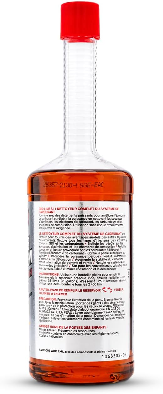 Red Line 60103 SI-1 Complete Fuel System Cleaner, Cleans and Prevents Corrosion in Fuel Systems, Cleans Injectors, Carburetors, Valve and Combustion Chamber Deposits - 15 Ounce (2 Pack)
