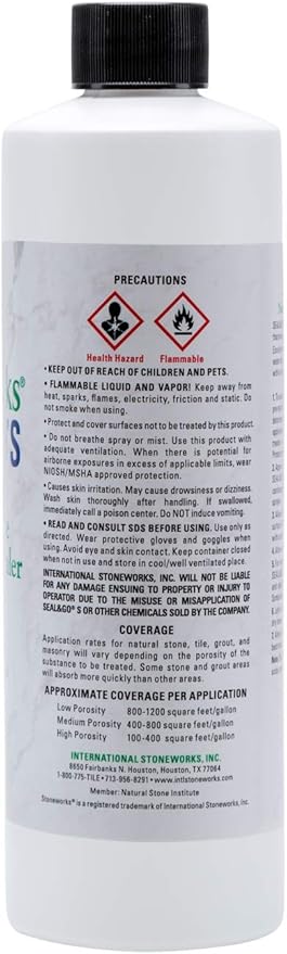 Seal & Go (S), (1 Pint) Solvent-Based impregnator/Sealer That Provides Superior Stain Protection for All Natural Interior and Exterior Stone Such as Marble, Granite, Slate, Flagstone and Limestone