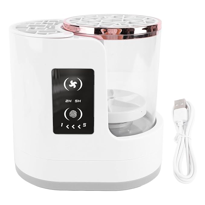 Electric Makeup Brush Cleaner,Multi Use Cosmetic Brush Cleaner, Automatic Makeup Brush Cleaner with Makeup Brush Dryer,Portable USB Deep Cleaning for All Size Makeup Brushes