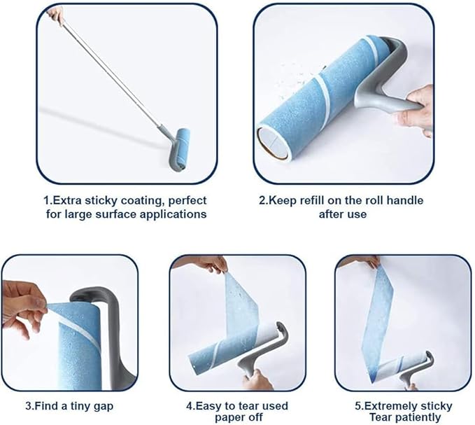 Layers Large Lint Roller Refill, Suitable for Most Large Rollers, mega Rollers, 10 in Wide Roller in The Market - 6 Packs