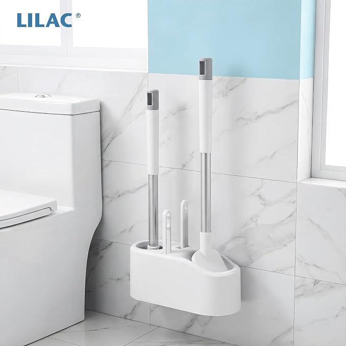 2 Pack Toilet Brush and Holder,Ergonomic, Elegant, Durable, Toilet Bowl Brush for Bathroom