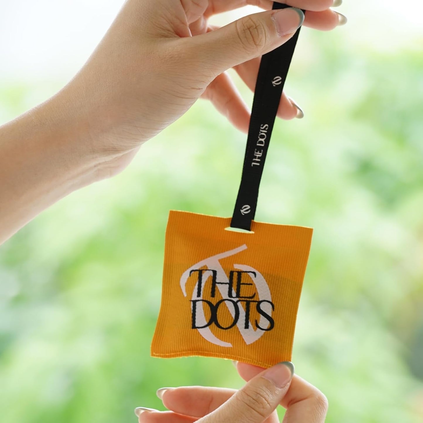 THEDOTS Series Car Air Freshener with 2 Adjustable Ribbons for Car Rearview Mirror, Frosted Ebony, 30 Days, Non-Toxic Fabric Sachet Gift (1 Pack)