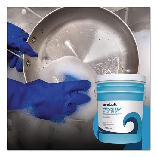 Boardwalk Commercial Liquid Dish Soap, 5 Gallon Pail, Fresh Scent, Grease Cutting, Mild on Hands, Neutral pH, Long Lasting Suds, Made in the USA