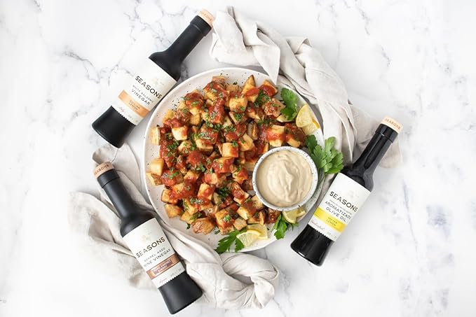 Seasons Sicilian Lemon Infused White Balsamic Vinegar – Zesty & Refreshing, Perfect for Salads, Marinades, and Drizzling 2 Pack