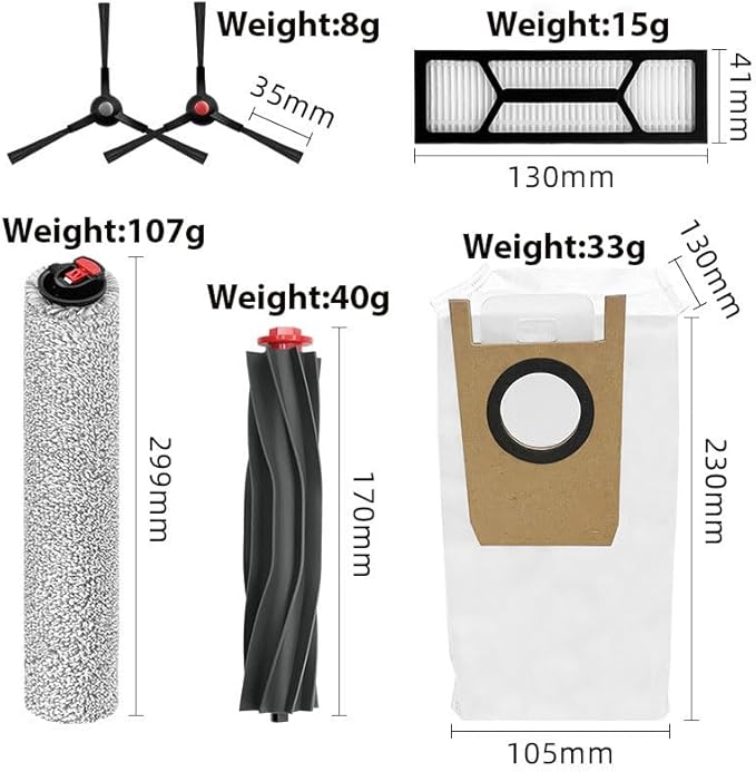 12PCS Dust Bags Replacement Accessory Kit for S1 Pro Omni, S1 Robot Vacuums Parts