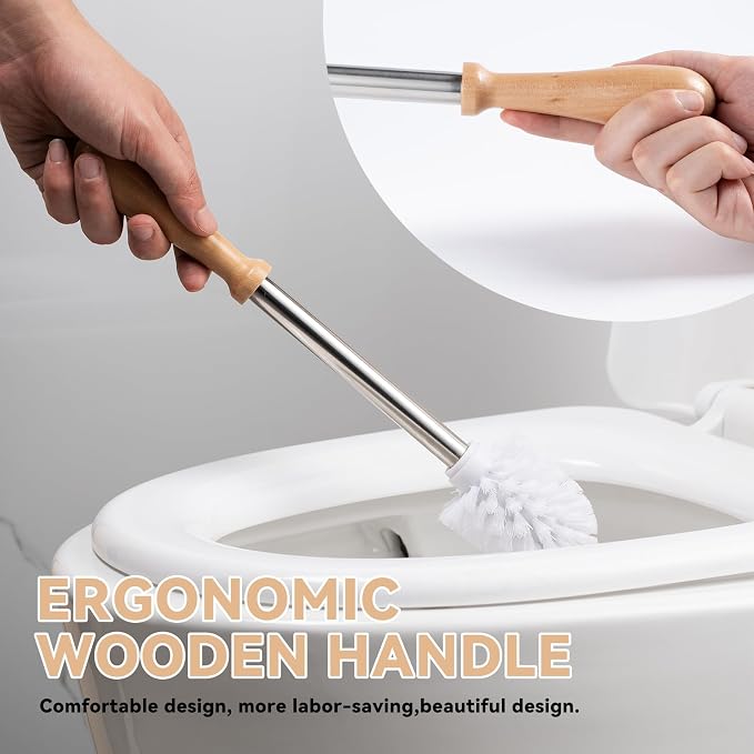 White Toilet Brush and Holder Set,Cute Duck Bathroom Decor, Non-Slip Handle Toilet Bowl Brush, Practical Bathroom Accessories Cleaning Tools Set,1pcs