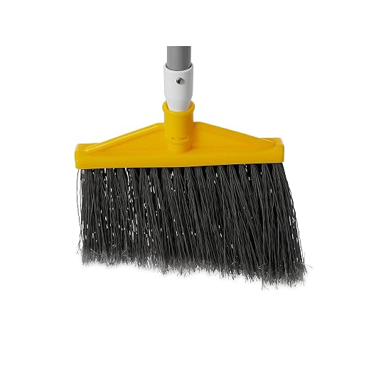 Rubbermaid Commercial 6385GRA Angled Large Brooms, Poly Bristles, 48 7/8" Aluminum Handle, Silver/Gray