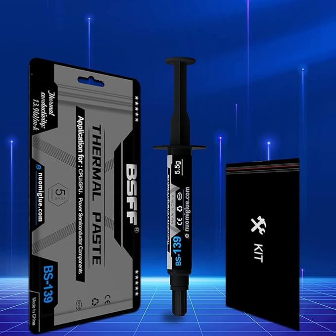 Thermal Paste, 5.5g with Toolkit CPU Paste Thermal Compound Paste Heatsink for IC/Processor/CPU/All Coolers, Carbon Based High Performance