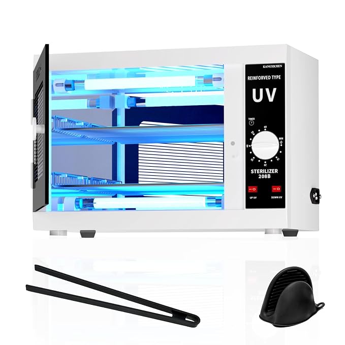 Yofuly 12L Hot Air Storage Cabinet for Nail Tools, Large Capacity Organizer with 2 Shelves, Timer Control, Multi-Functional Storage Box for Salon, Barber, Home Use