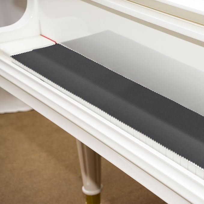 5pcs Grand Piano Soundboard Cleaning Tools, Includes Big & Small Brush Head Cleaning Tool Extension Rod Soft Fiber Polish Cloth, Piano Cleaner Kit (Black, Soundboard Dust Cover)