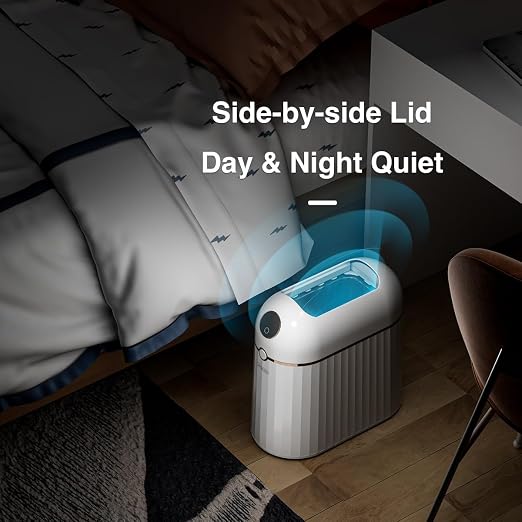 Bathroom Automatic Touchless Trash Can, Self Sealing and Self Changing, Smart Motion Sensor Trash Can with Lid, 2.7 Gallon Waterproof Small Bedroom Garbage Can