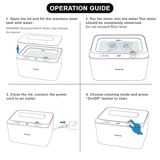 Ultrasonic Cleaner,Ultrasonic Jewelry Cleaner 45kHz Dental Retainer Cleaner for Jewelry,Rings,Eyeglasses,Watch Strap,Denture Cleaning Machine with 6 Time Modes,304 Stainless Steel,30oz