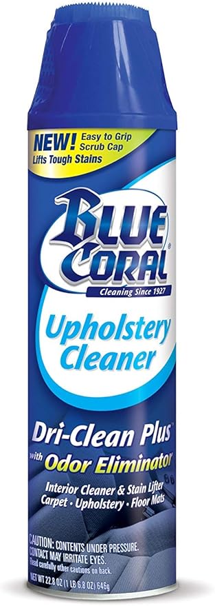 Blue Coral DC22 Upholstery Cleaner Dri-Clean Plus with Odor Eliminator, 22.8 oz. Aerosol (Pack of 6)