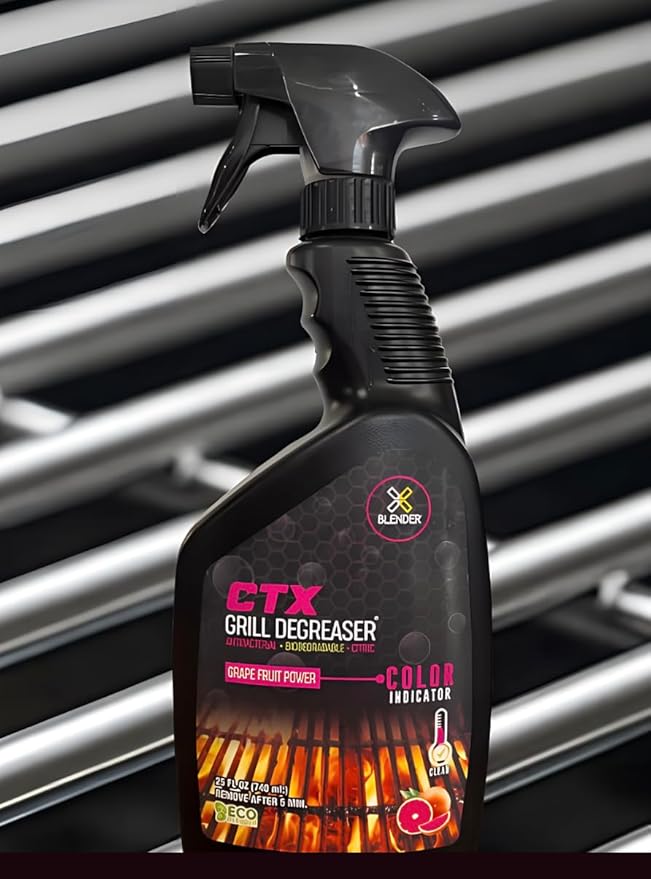 CTX Grill Degreaser - Eco-Friendly & Powerful Cleaner | Citrus Scented, Fast-Acting Formula for Heavy Duty Grime Removal | 100% Biodegradable & Safe for All Grill Surfaces