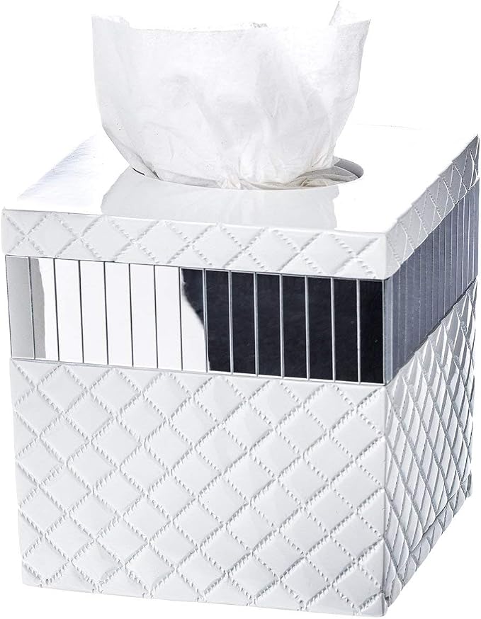 Creative Scents Quilted Mirror 6 Piece Bathroom Accessories Set
