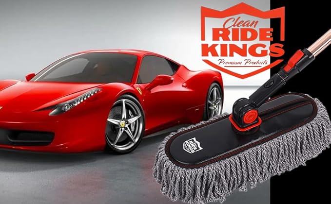 Auto Duster Extendable Handle, Car Duster Set, Scratch Remover Large and Small Brushes Remove Dust Exterior Interior of RVs and Trucks, Microfiber Auto Interior Brush, 2-Packs - Gifts for Men Women