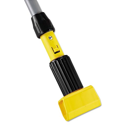 Rubbermaid Commercial Products Gripper 60" Vinyl-Coated Aluminum Wet Mop Handle, Gray, for Professional/Industrial Floor Cleaning, Compatible with 5" Headband Mops