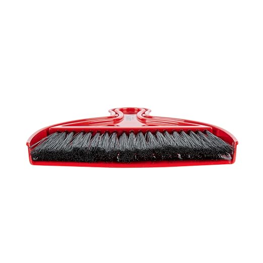 Restaurantware Mini Broom and Dustpan Set 10 Pack of Plastic Handheld Brush and Pan Compact Cleaning Kit with Ergonomic Handle Red and Black Office Desk and Home Cleaning Set