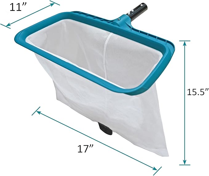 POOLWHALE Pool Skimmer Rake Fine Mesh Net with 12FT Telescopic Aliminum Pool Pole