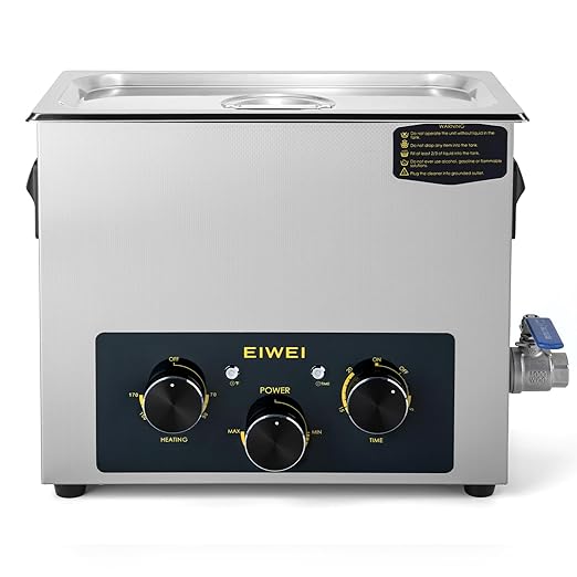 6L Ultrasonic Cleaner Professional Power-Adjustable Knob Jewelry Cleaning Machine with Heater Timer for Carburetor, Jewelry, Glasses, Dentures, Circuit Boards, Automotive Parts