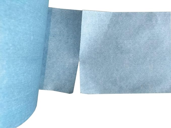 4 Rolls Industrial Cleaning Wipes Jumbo Roll, Heavy Duty Lint Free Shop Towels, Super Absorbent Reusable Cleaning Cloths for Garage Workshop Automotive, 500 Sheets 10 x 12 Inch, Blue