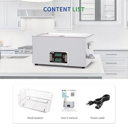 DK SONIC Professional Ultrasonic Cleaner 22L, 480W Heavy-Duty Sonic Cleaner with Timer,Heater&Touch Control, Multi-Application for Motorcycle Engines, Carburetors, Chains (Include Basket)