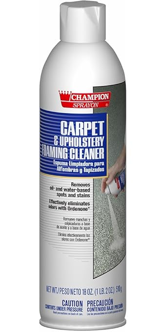 Champion 5148 Sprayon Carpet and Upholstery Foaming Cleaner, 18 oz Aerosol (Pack of 12)