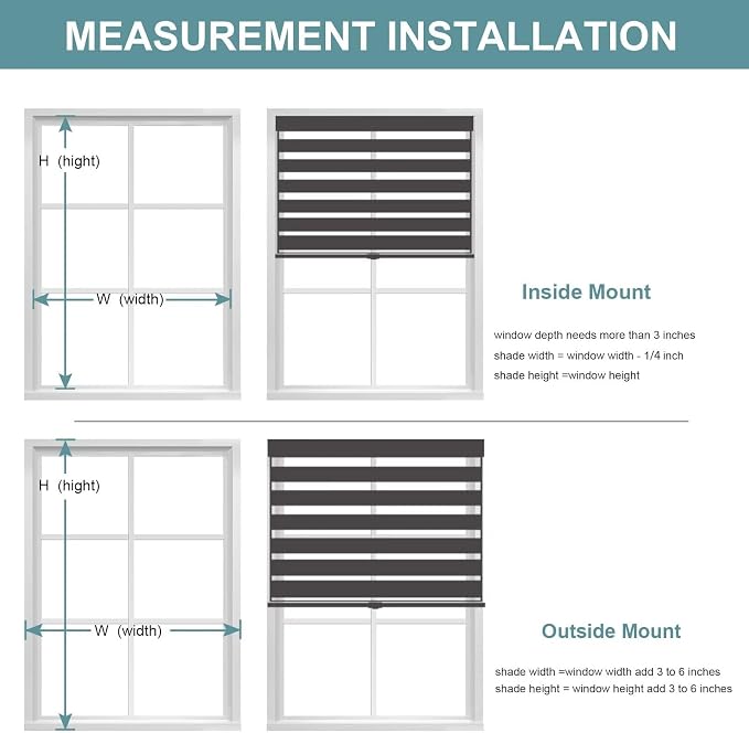 MYshade Roller Shades Zebra Blinds for Indoor Windows Cordless Day and Night Light Filtering Dual Layer Roller Window Blinds & Shades, Easy to Install, Size 38" W x 72" H, Grey