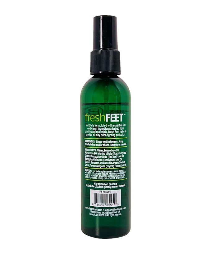 Fresh Body FB Balls Cream and Fresh Feet Foot Spray Bundle - Anti-Chafing Deodorant Lotion for Men and Odor Fighting Foot Spray with Essential Oils, 3.4 oz & 4 oz