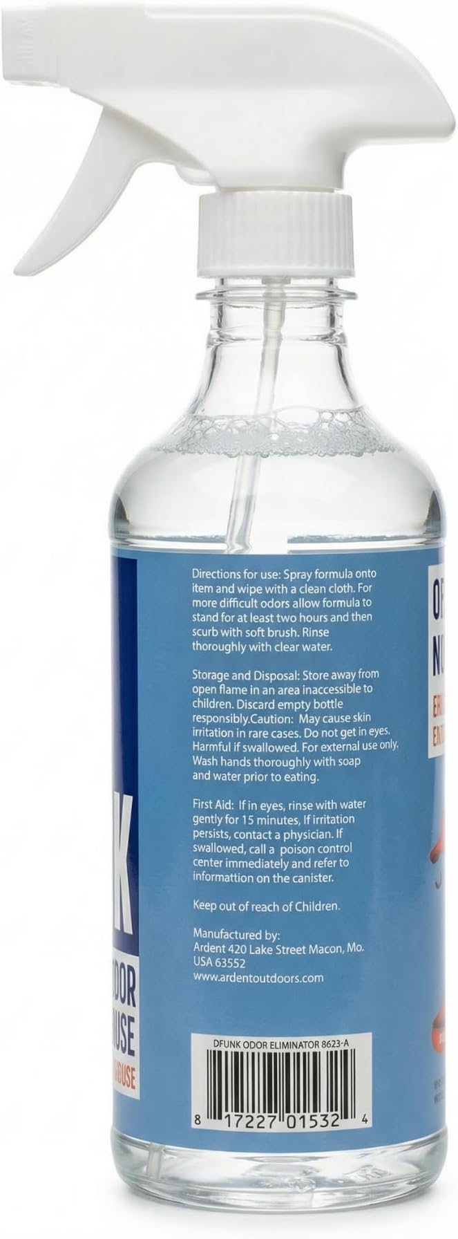 Ardent D Funk Odor Eliminator for Strong Odor, 16 oz. Bottle, Spray to Remove Smells and Odors, Pet Supplies, Sport Shoes and Equipment, Coolers, Made in USA