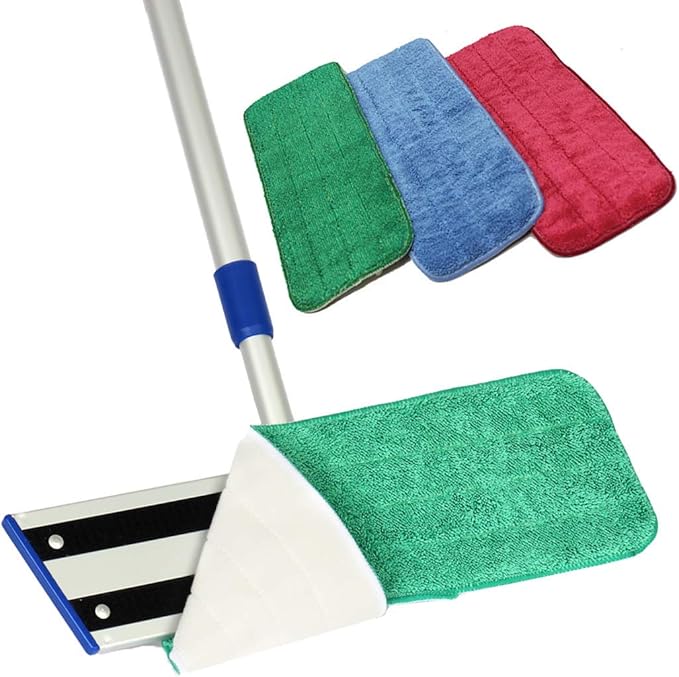 Arkwright Spray Mop Replacement Pads - (Case of 120) Bulk Microfiber Flat Dry and Wet Refill Mop Pads Floor Cleaning, Compatible with Bona and Rubbermaid, Fits All Mop Heads, 18 in, Blue