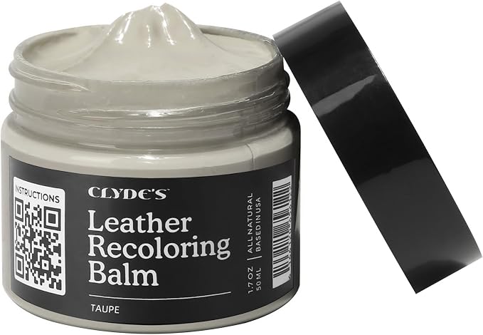 Clyde's™ Leather Company Leather Recoloring Balm – Color Restore & Scratch Repair Kit for Faded Leather Furniture, Car Seats, Sofa & Vinyl | 23 Colors | Non-Toxic Dye