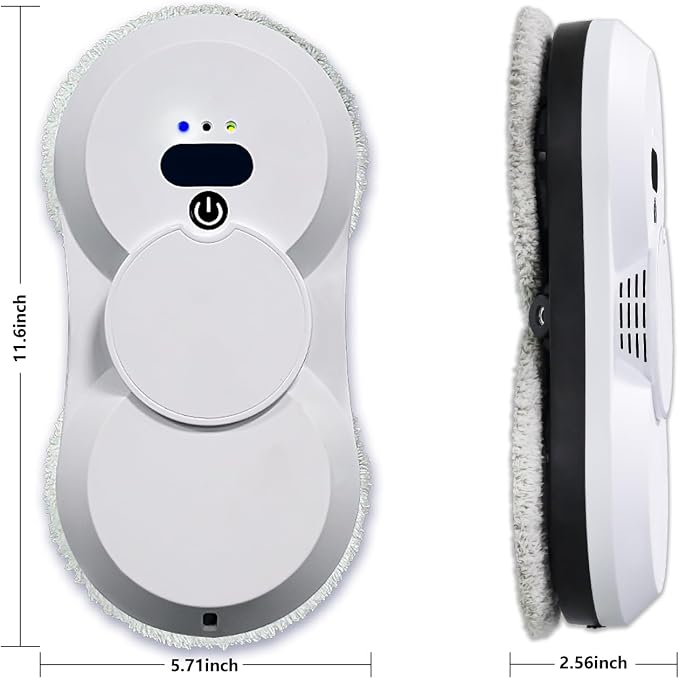 Window Cleaner Robot with Ultrasonic 5600PA Auto Water Glass Cleaning Automatic Smart Robot Cleaner, Remote Control Window Vacuum Cleaner (Two-Way)