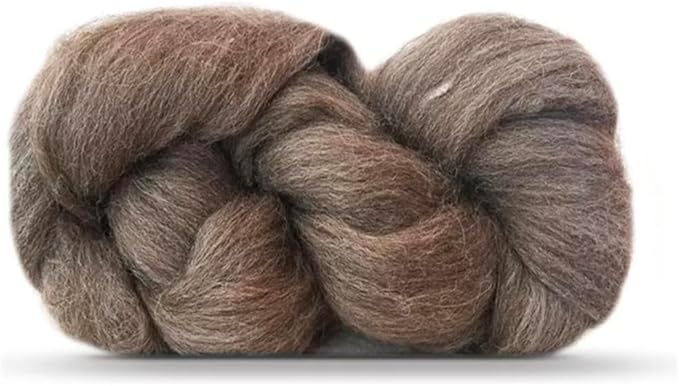 Natural Wool Bulk roving, 1 lb. Best Wool for Spinning, arm Knitting, Felting, Chunky Blankets and Tapestry. Natural Colors, un-Dyed. (Mocha, 1 lb)