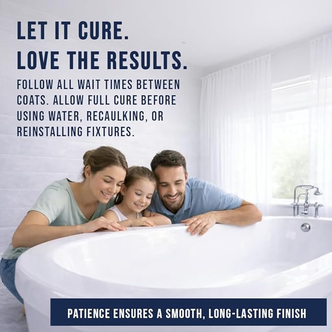 Ekopel Roll On Tub Cast Bathtub and Surround Refinishing Kit – Primer + Top Coat Included – DIY Bathtub & Tile Reglazing Kit for Porcelain, Fiberglass & Cast Iron – Bright White Gloss, Low Odor, Made In The USA Tub Paint (2 Pack Bathtub W/Surround)