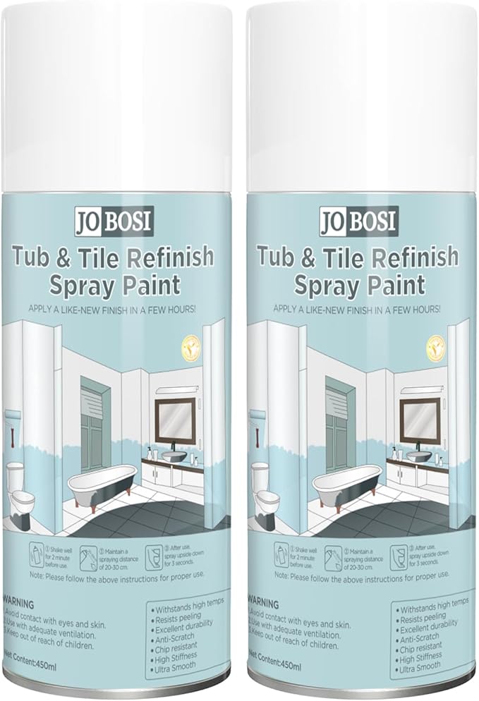 Black Ceramic Tub Spray Paint (16 FL Oz *2 pack)- High-performance aerosol spray gun kit, Household appliances, refrigerator, ceramics, bathtubs, vases, bathroom floors, etc., furniture wood color change and more DIY coatings - Quick drying and smooth ...