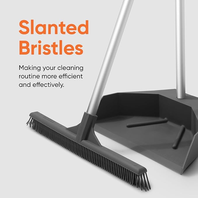 Superio 16” Pet Hair Remover Silicone Broom - Carpet Rake for Fur Removal - Rug Rake to Fluff Carpet – for Dust on Hardwood Floor & Tile – Rinse to Clean