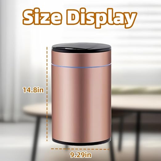 Garbage Can with Lid, Intelligent Sensor Opening and Closing, Small Garbage Can for Living Room, Bedroom, Kitchen and Bathroom (2, Pink)